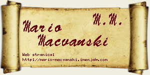 Mario Mačvanski vizit kartica